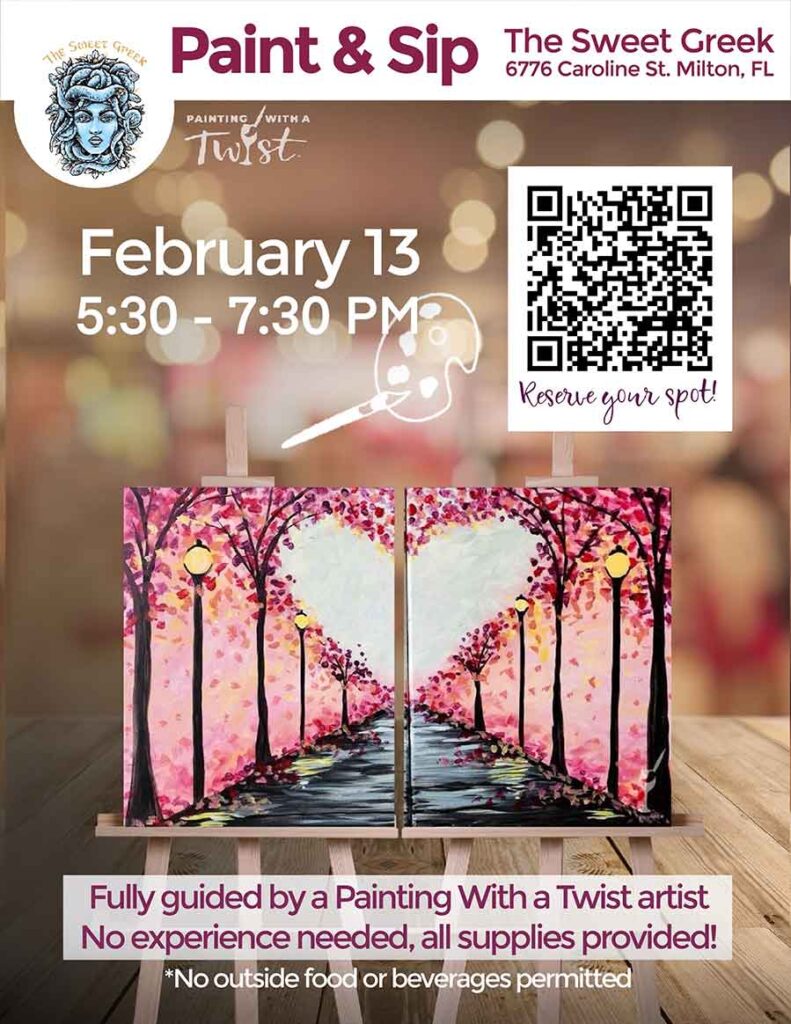 The sweet greek paint and sip valentine